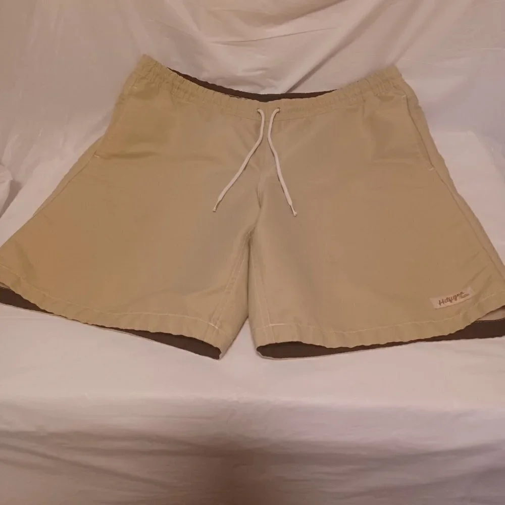 Tommy Hilfiger Swim Shorts Mens Large Tan Drawstring Hilfiger‎ Original Swimwear
